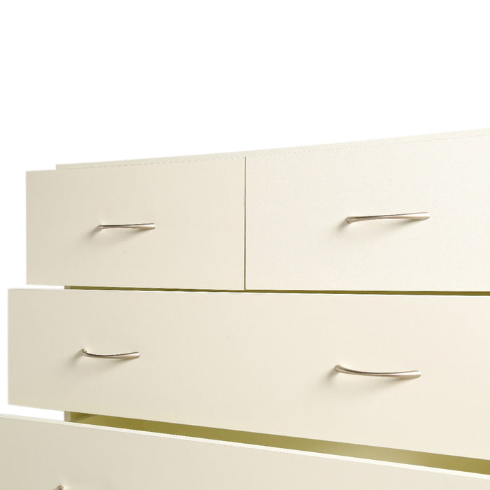 Tallboy Dresser 6 Chest Of Drawers Cabinet 85 X 39.5 X 105 - White