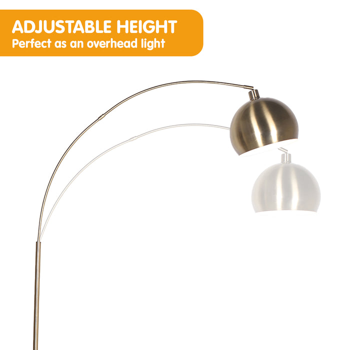 Arc Floor Lamp Antique Brass Finish with Marble Base