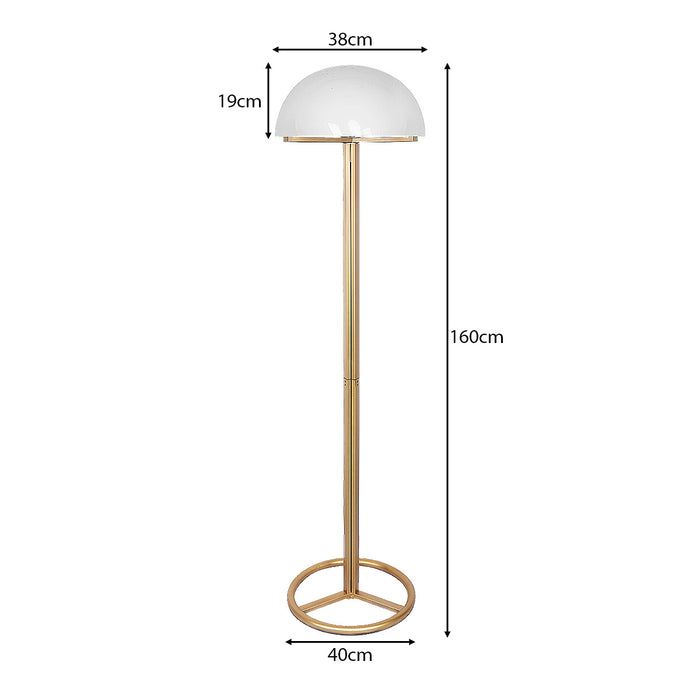 Metal Floor Lamp with White Acrylic Shade by Sarantino