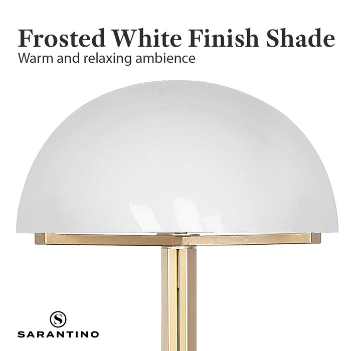 Metal Floor Lamp with White Acrylic Shade by Sarantino