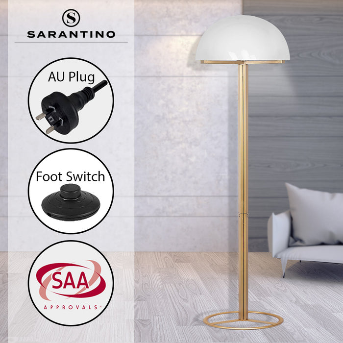 Metal Floor Lamp with White Acrylic Shade by Sarantino