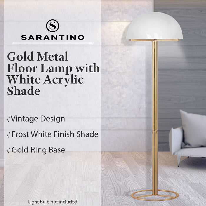 Metal Floor Lamp with White Acrylic Shade by Sarantino