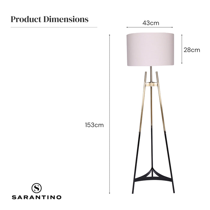 Metal Tripod Electric Floor Lamp Gradient Finish