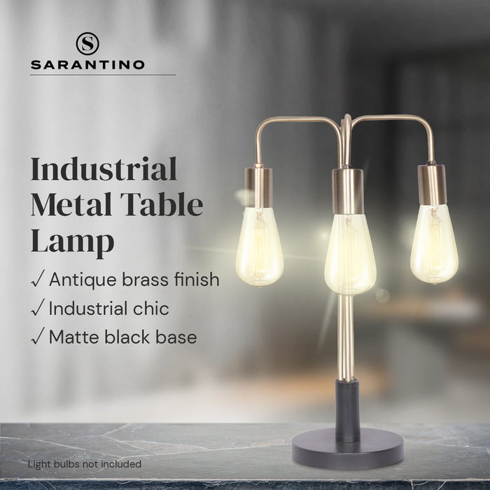 Exposed Bulb Industrial Table Lamp