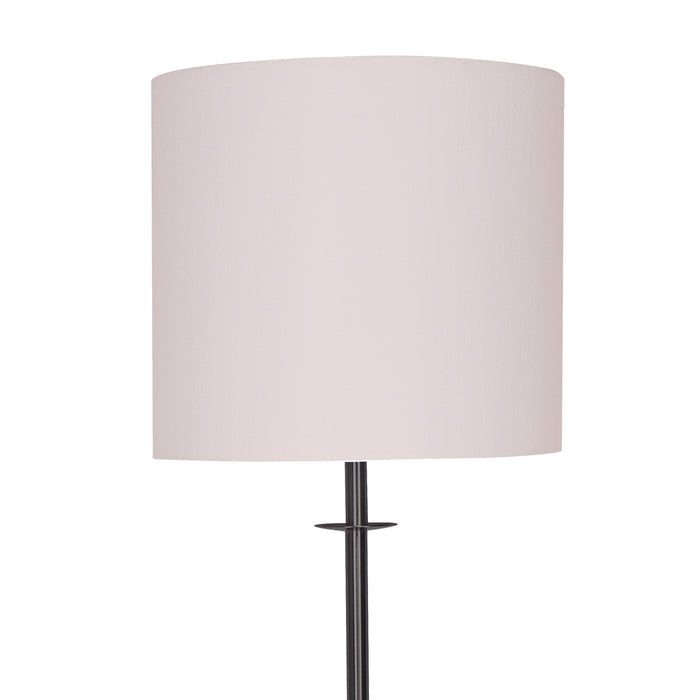 Concrete & Metal Table Lamp with Off-White Linen Shade