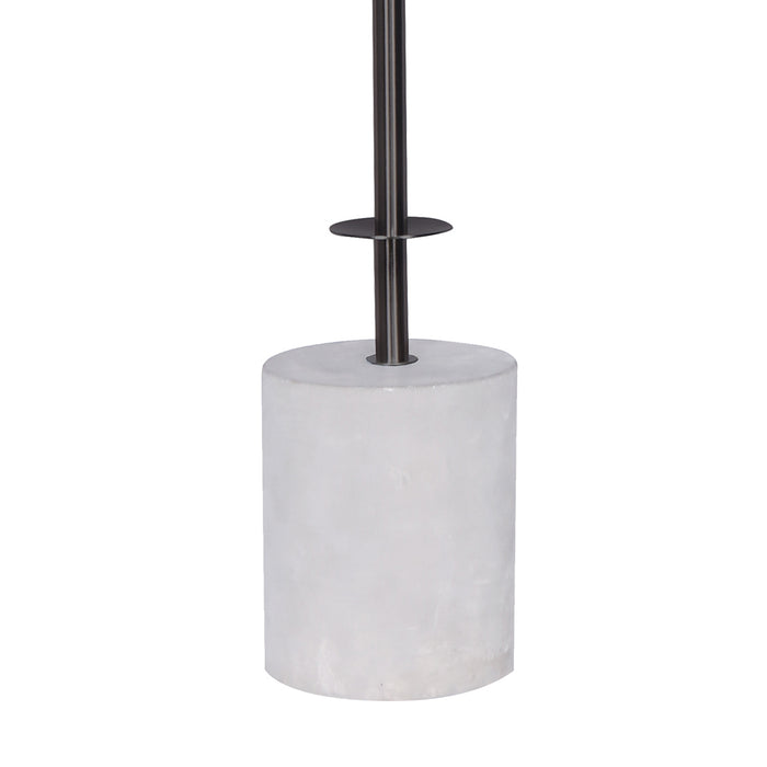 Concrete & Metal Table Lamp with Off-White Linen Shade