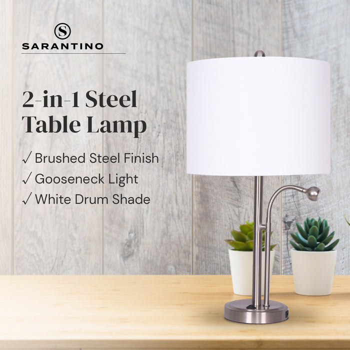 2-in-1 Table Lamp with LED Reading Light