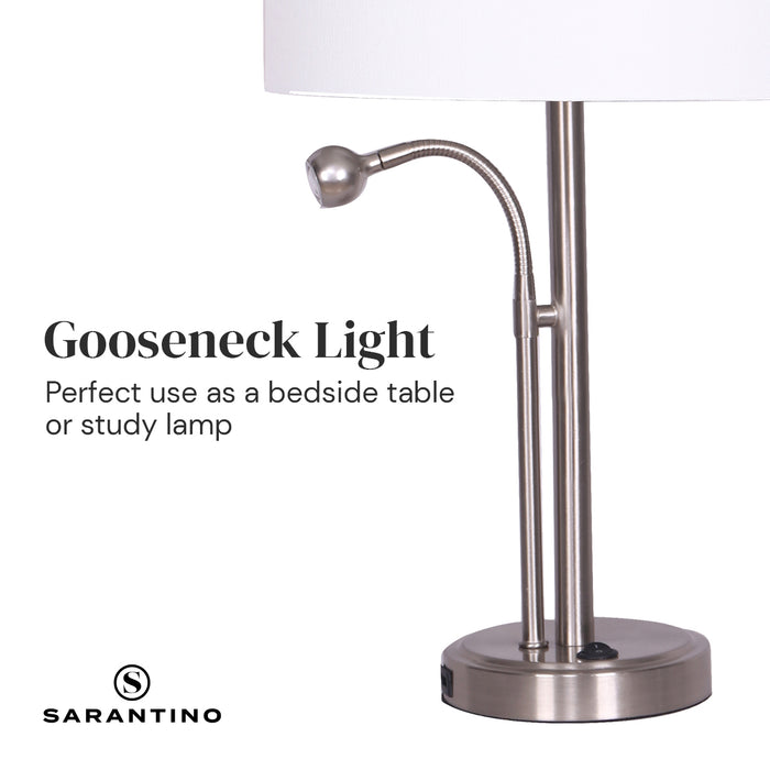 2-in-1 Table Lamp with LED Reading Light