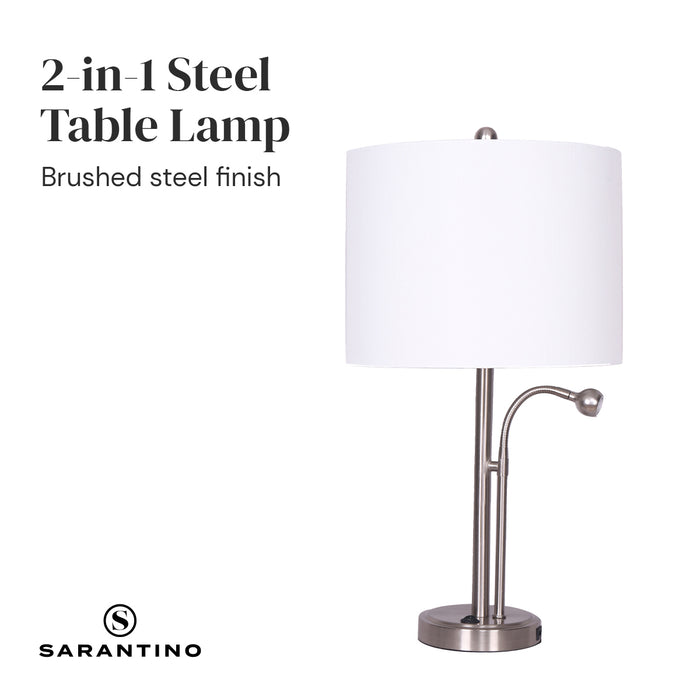 2-in-1 Table Lamp with LED Reading Light