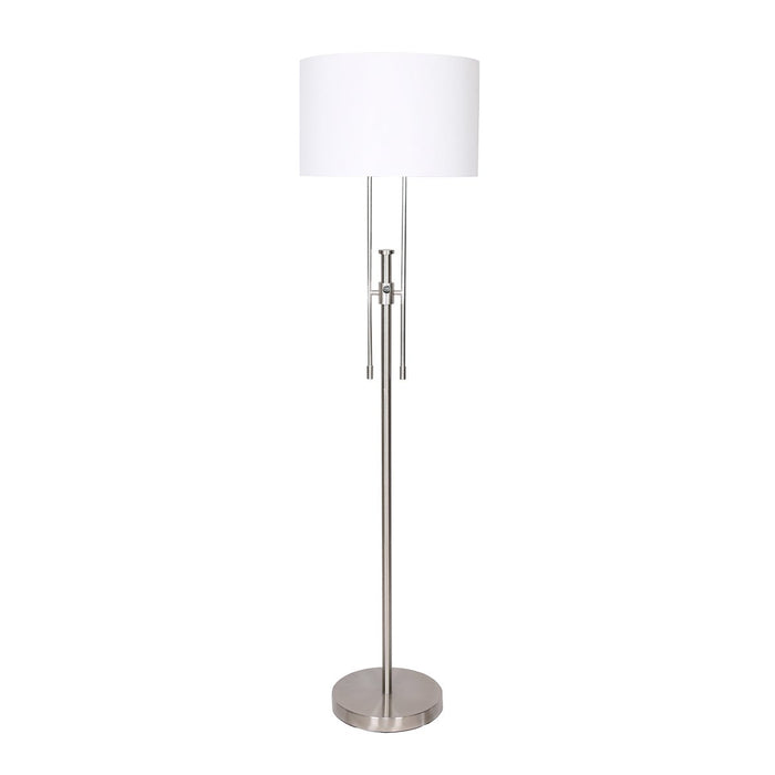 Brushed Nickel Height-Adjustable Metal Floor Lamp