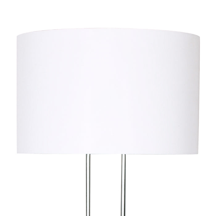 Brushed Nickel Height-Adjustable Metal Floor Lamp