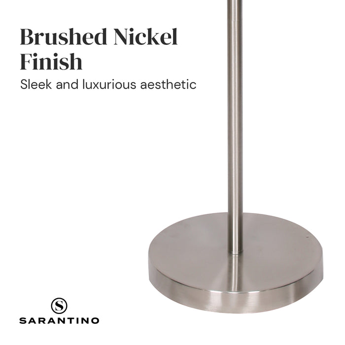 Brushed Nickel Height-Adjustable Metal Floor Lamp