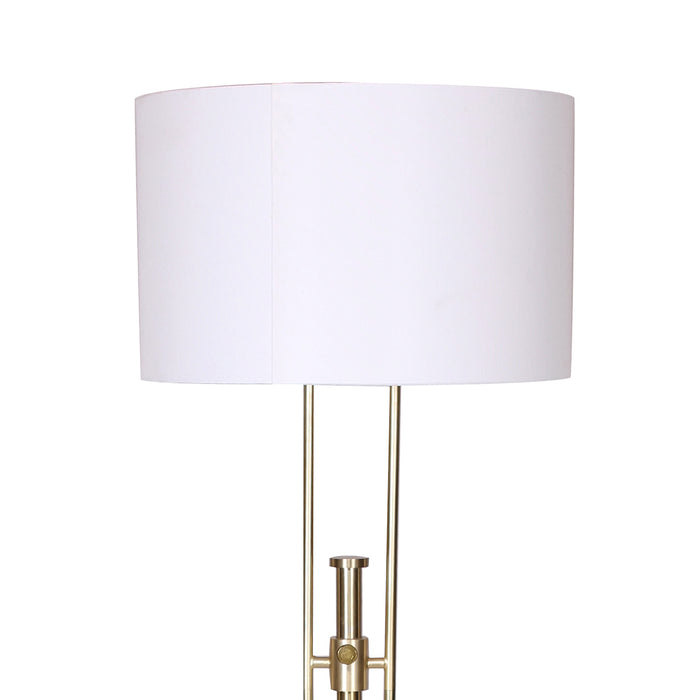 Brushed Gold Height-Adjustable Metal Floor Lamp