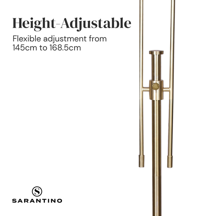 Brushed Gold Height-Adjustable Metal Floor Lamp