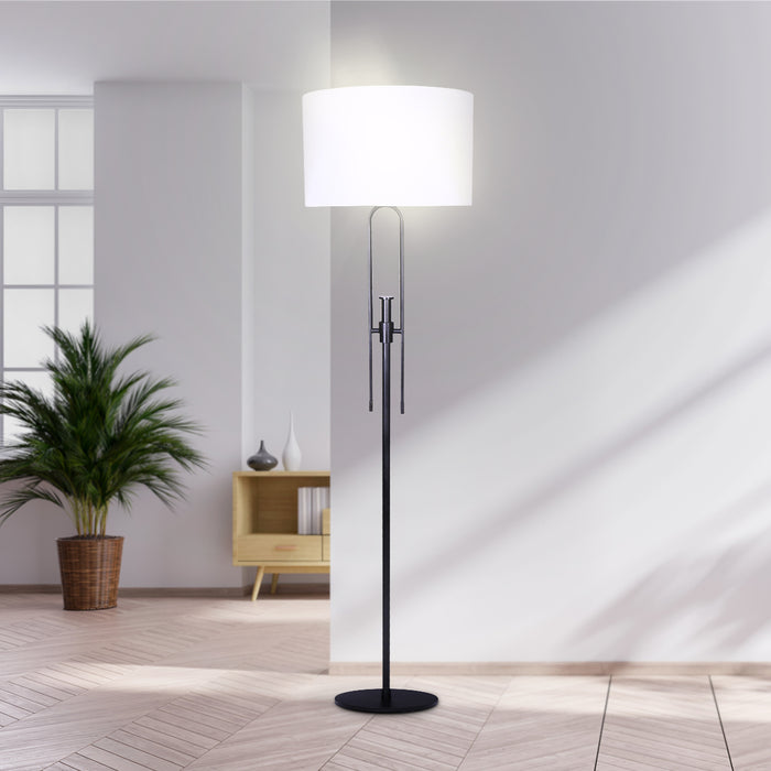 Height-Adjustable Metal Floor Lamp Matte Black