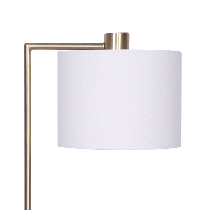 Metal Task Lamp with USB Charging Port Antique Brass Finish