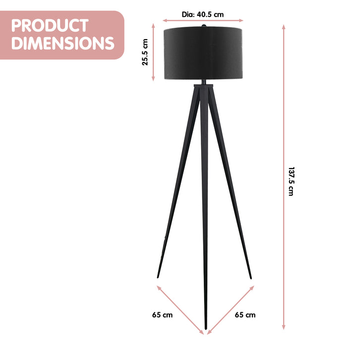 Minimalist Modern Tripod Floor Lamp Black