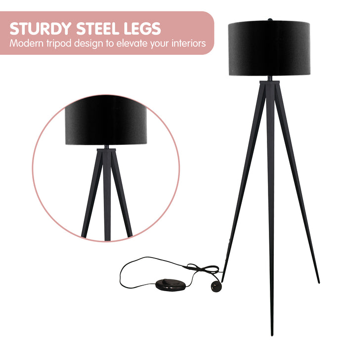 Minimalist Modern Tripod Floor Lamp Black