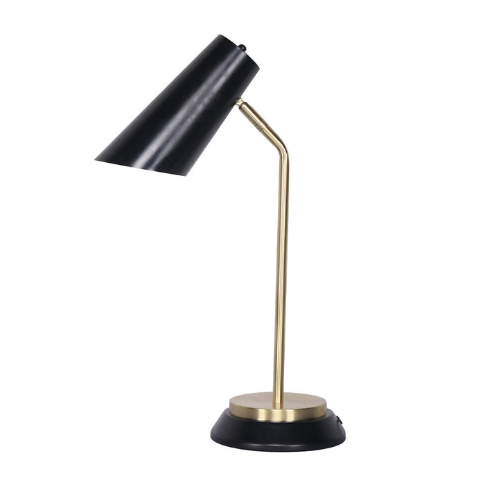 Electric Reading Light Table Lamp Brass Finish - Black