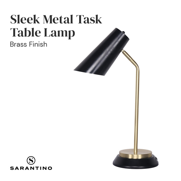 Electric Reading Light Table Lamp Brass Finish - Black