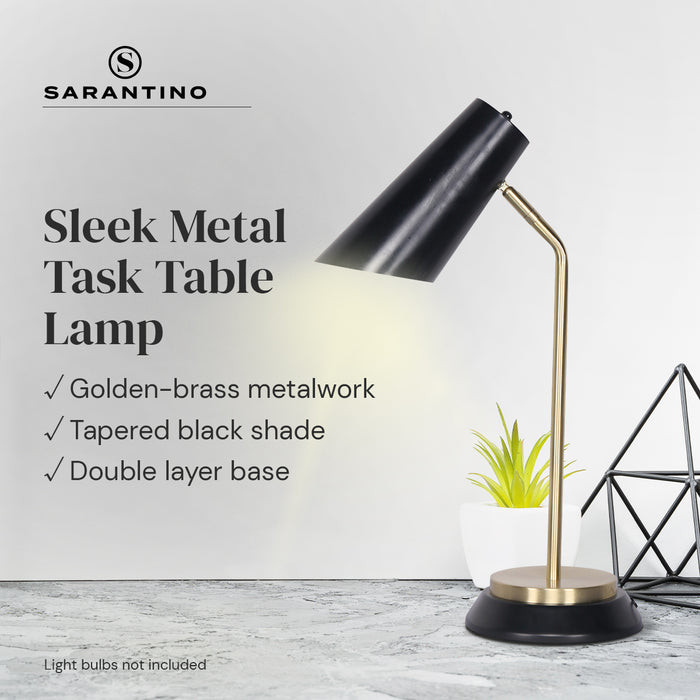 Electric Reading Light Table Lamp Brass Finish - Black