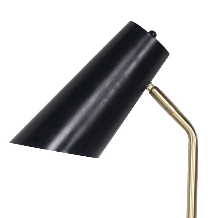 Electric Reading Light Table Lamp Brass Finish - Black