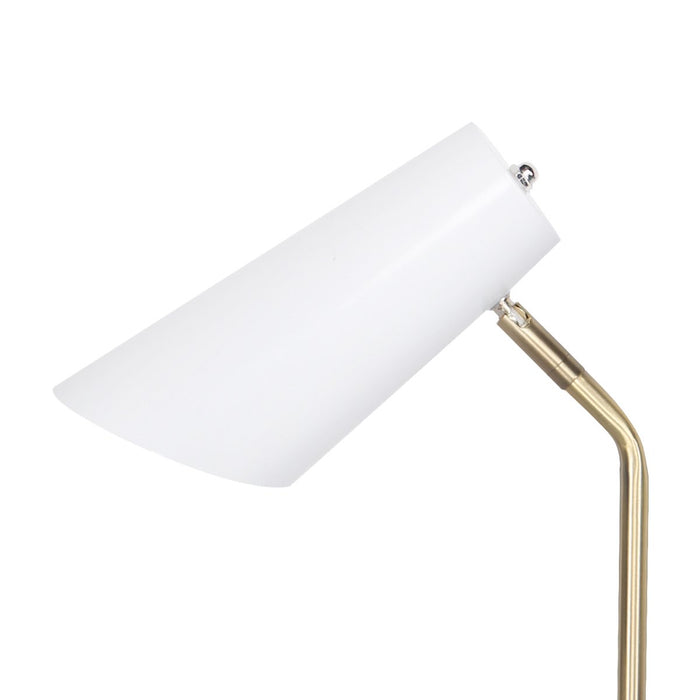 Electric Reading Light Table Lamp Brass Finish - White