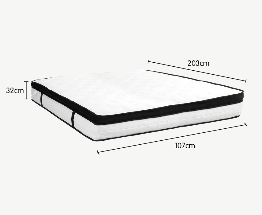 Laura Hill King Single Mattress Bed Size Euro Top 5 Zone Spring Foam 32cm