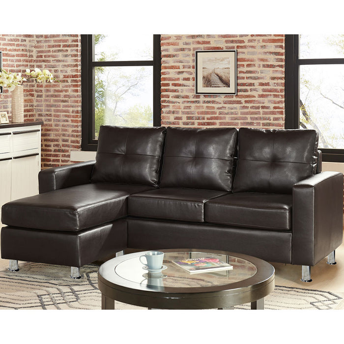 Corner Sofa Lounge Couch Modular Furniture Chair Home Faux Leather Chaise Brown