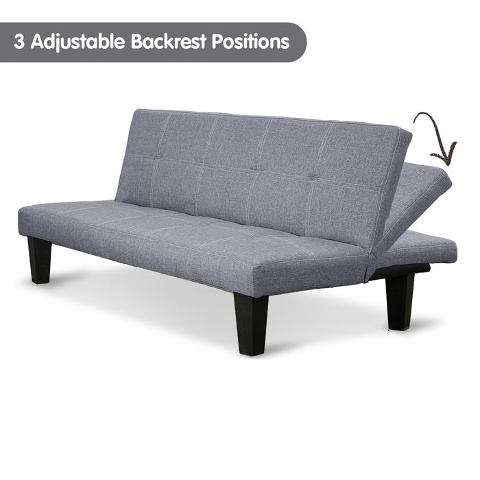 Sofa Bed Lounge Couch Futon Furniture Seat Adjustable Suite Dark Grey