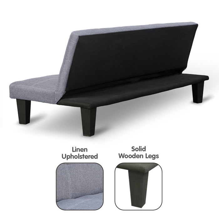 Sofa Bed Lounge Couch Futon Furniture Seat Adjustable Suite Dark Grey