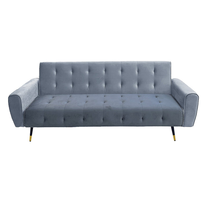 Ava 3-seater Tufted Velvet Sofa Bed By Sarantino - Light Grey