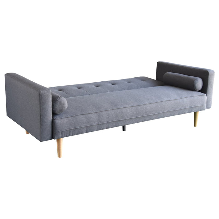 Madison Sofa Bed Lounge Couch Futon Furniture Home Dark Grey Linen Suite