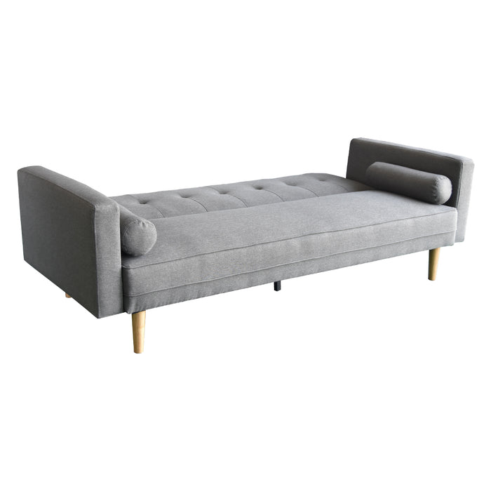 Madison Sofa Bed Lounge Couch Futon Furniture Home Light Grey Linen Suite