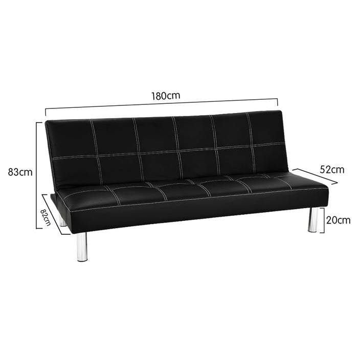 Chelsea Sofa Bed Faux Leather Lounge Couch Futon Furniture Modular Suite