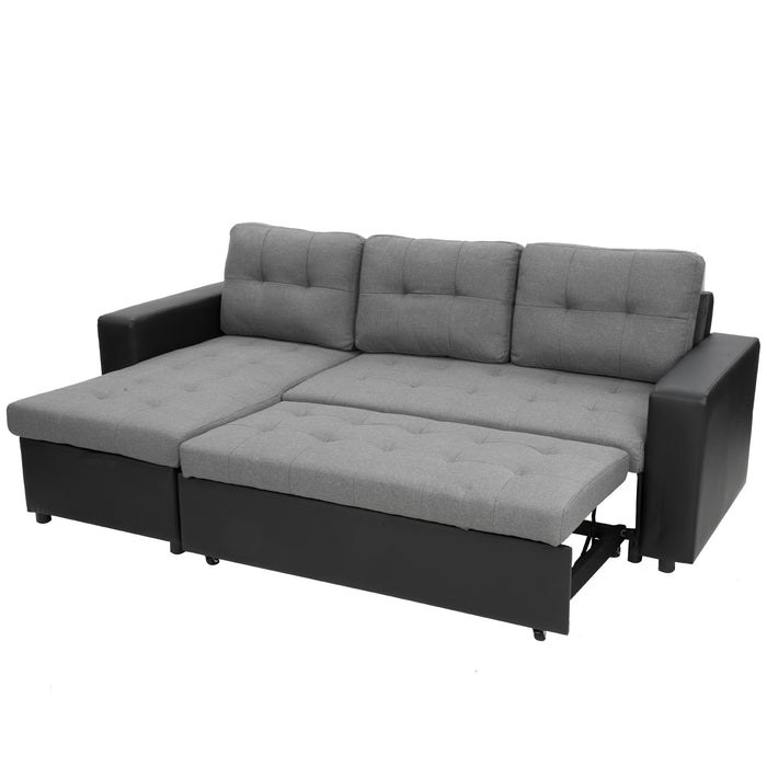 Corner Sofa Linen Lounge Couch L-shaped Modular Furniture Home Chaise Grey