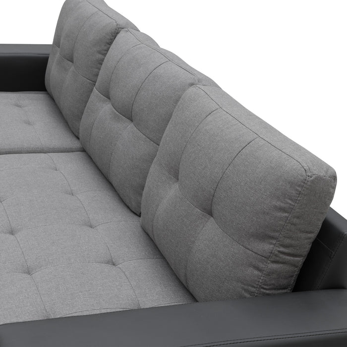 Corner Sofa Linen Lounge Couch L-shaped Modular Furniture Home Chaise Grey