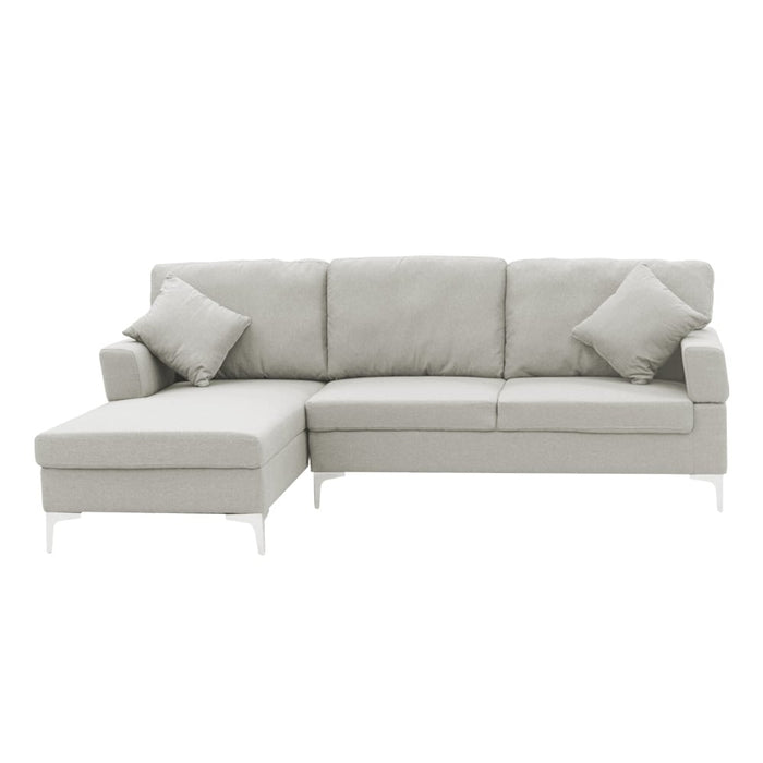 Linen Corner Sofa Couch Lounge L-shape W/right Chaise Seat Light Grey