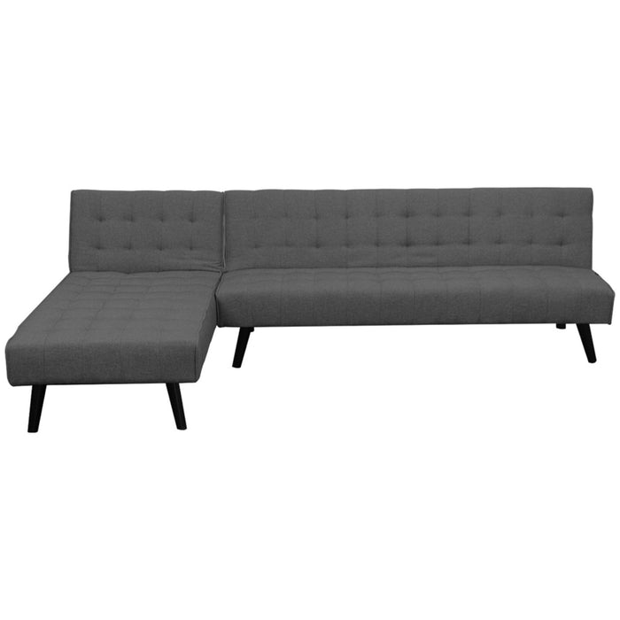 3-seater Corner Sofa Bed Lounge Chaise Couch - Dark Grey