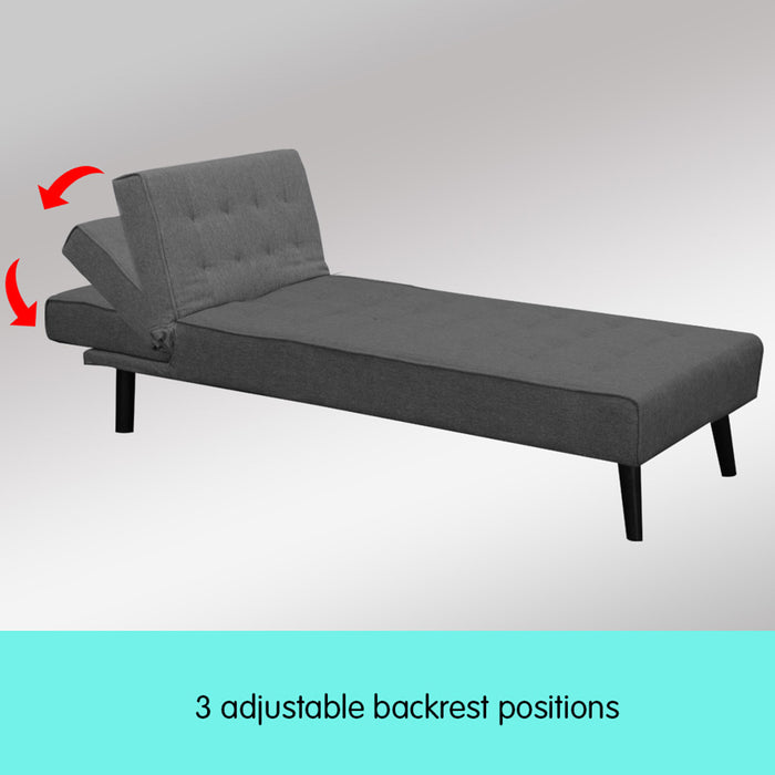 3-seater Corner Sofa Bed Lounge Chaise Couch - Dark Grey