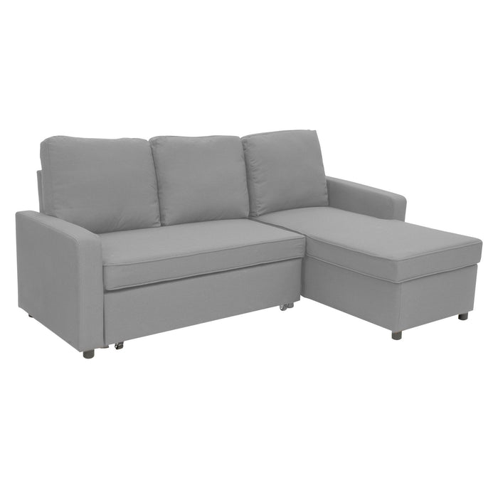 3-seater Corner Sofa Bed With Storage Lounge Chaise Couch - Light Grey