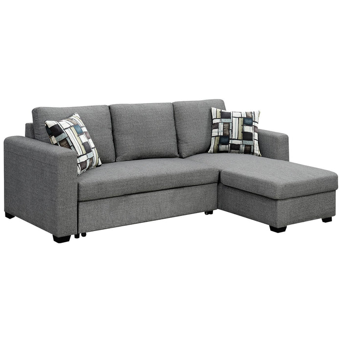 Fontana Pullout Sofa Bed with Storage Chaise Lounge - Grey