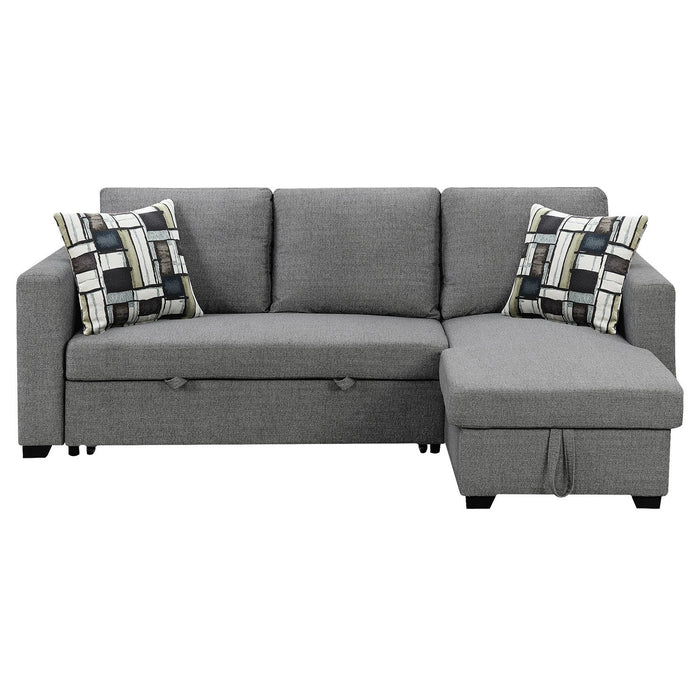 Fontana Pullout Sofa Bed with Storage Chaise Lounge - Grey