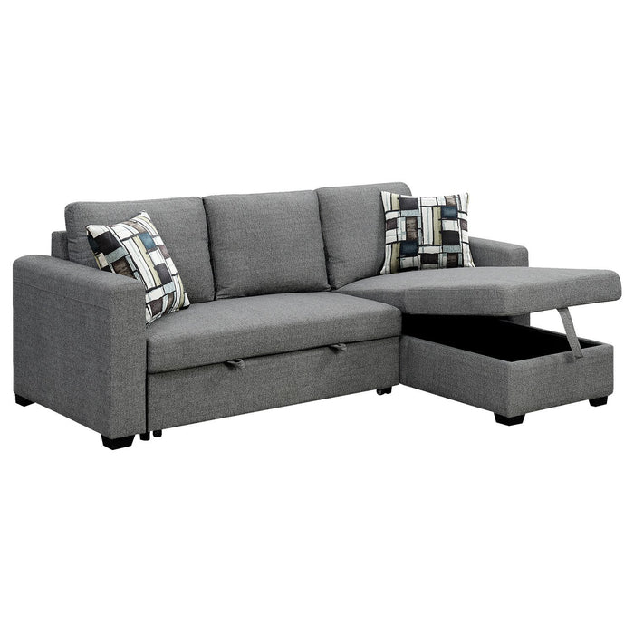 Fontana Pullout Sofa Bed with Storage Chaise Lounge - Grey