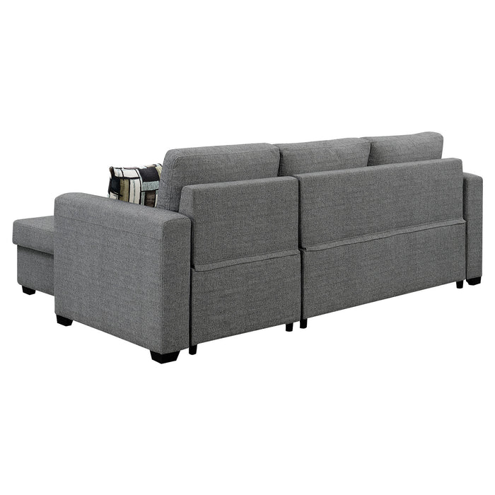 Fontana Pullout Sofa Bed with Storage Chaise Lounge - Grey