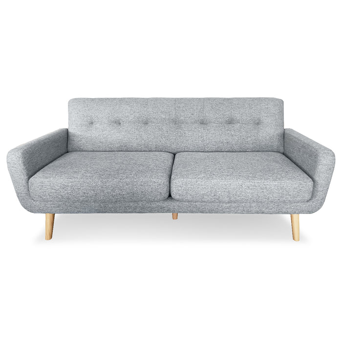 6-Seater Linen Sofa Set Couch Futon - Light Grey