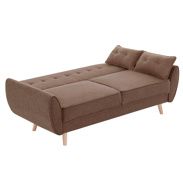 3 Seater Modular Linen Fabric Sofa Bed Couch Futon Suite - Brown