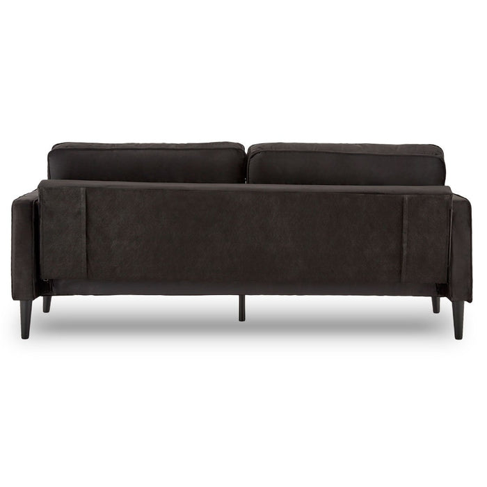 Faux Velvet Sofa Bed Couch Furniture Lounge Suite - Black