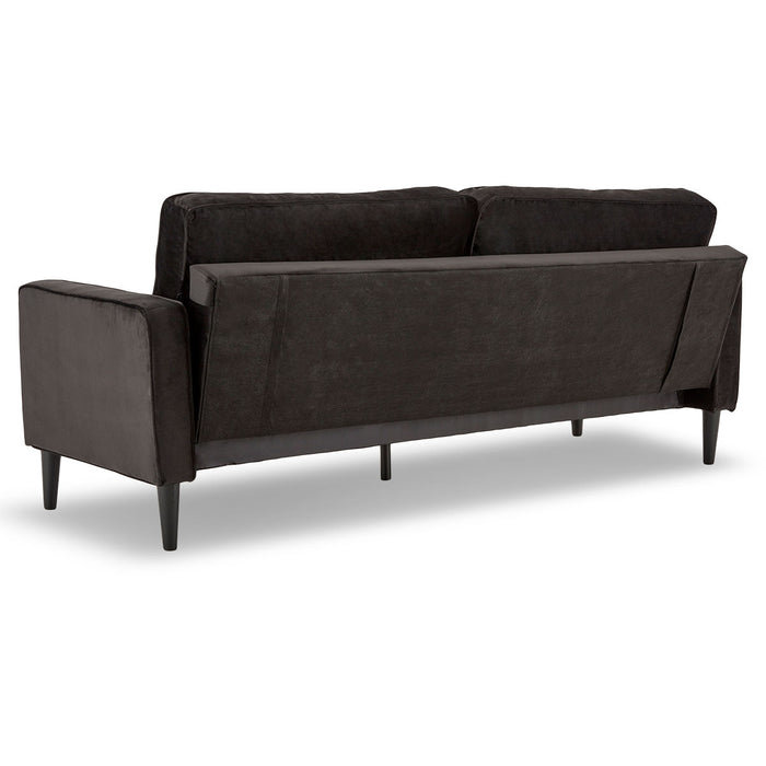 Faux Velvet Sofa Bed Couch Furniture Lounge Suite - Black