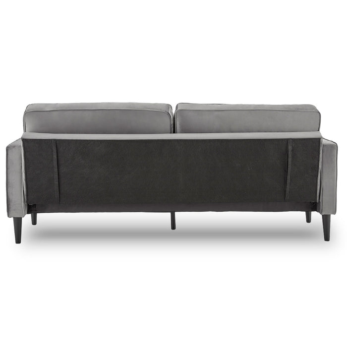 Faux Velvet Sofa Bed Couch Furniture Lounge Suite Seat Grey